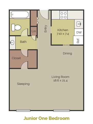 Junior One Bedroom Floor Plan New Brookside Junior One Bedroom Floor Plan